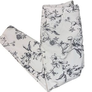 White House Black Market High-Rise Sculpt Floral Skinny Jeans